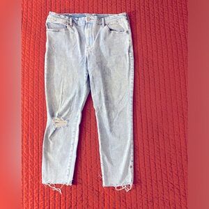 Express FleXx high rise skinny jeans (short) size Large - light wash